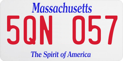 MA license plate 5QN057