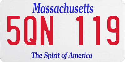 MA license plate 5QN119