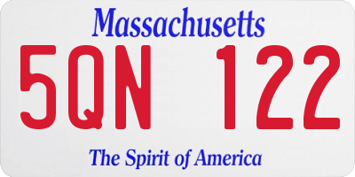 MA license plate 5QN122