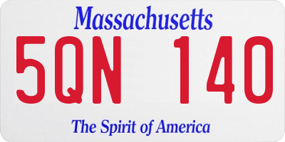 MA license plate 5QN140