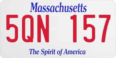 MA license plate 5QN157