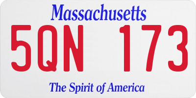 MA license plate 5QN173
