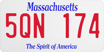 MA license plate 5QN174