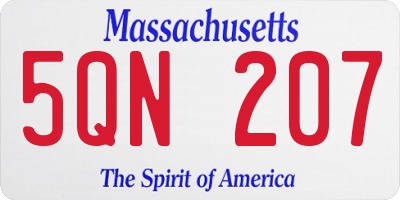 MA license plate 5QN207