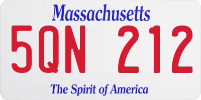 MA license plate 5QN212
