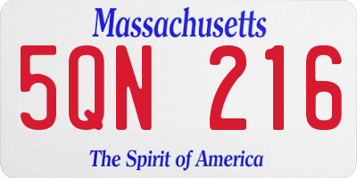 MA license plate 5QN216