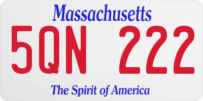 MA license plate 5QN222
