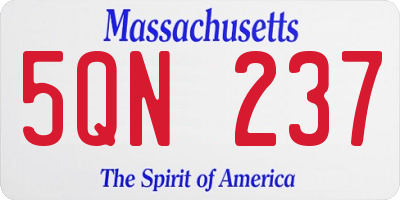 MA license plate 5QN237