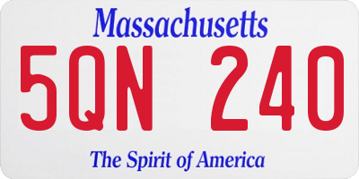 MA license plate 5QN240