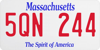 MA license plate 5QN244