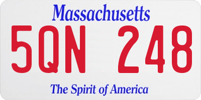 MA license plate 5QN248