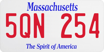 MA license plate 5QN254