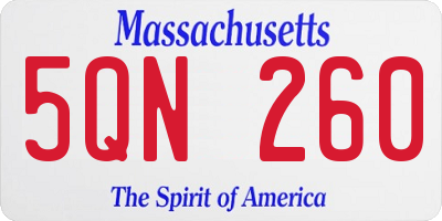 MA license plate 5QN260