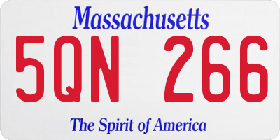 MA license plate 5QN266