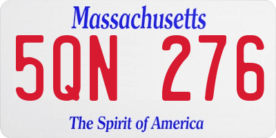 MA license plate 5QN276
