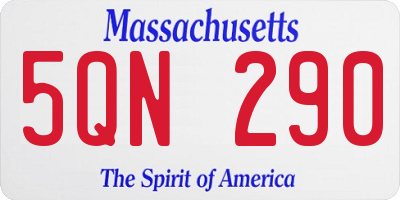 MA license plate 5QN290