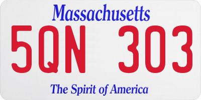 MA license plate 5QN303