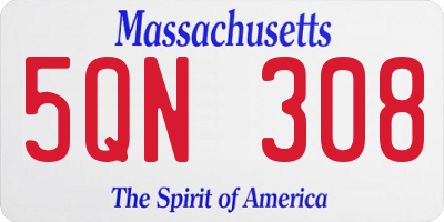 MA license plate 5QN308