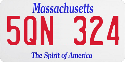 MA license plate 5QN324