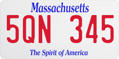 MA license plate 5QN345