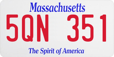 MA license plate 5QN351