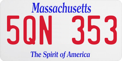 MA license plate 5QN353