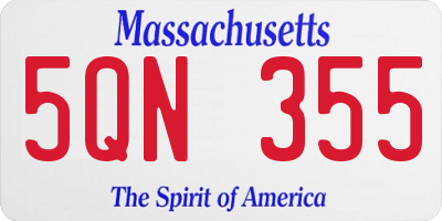 MA license plate 5QN355