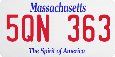 MA license plate 5QN363
