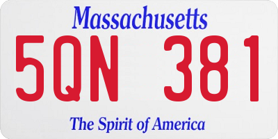 MA license plate 5QN381