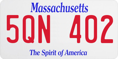 MA license plate 5QN402