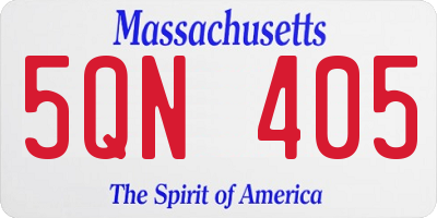 MA license plate 5QN405