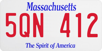 MA license plate 5QN412