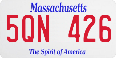 MA license plate 5QN426