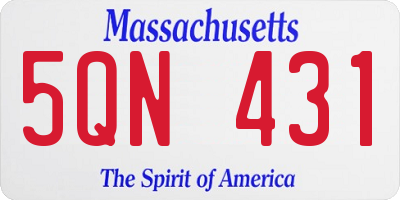 MA license plate 5QN431