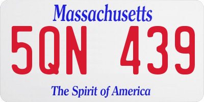 MA license plate 5QN439