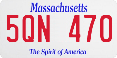 MA license plate 5QN470
