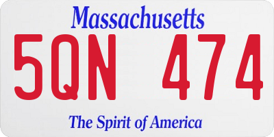 MA license plate 5QN474