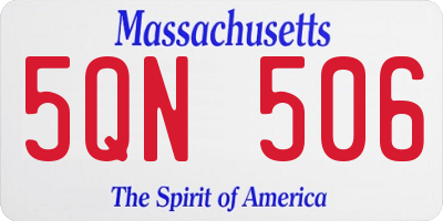 MA license plate 5QN506