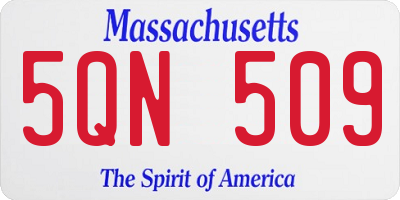 MA license plate 5QN509