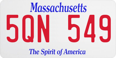 MA license plate 5QN549
