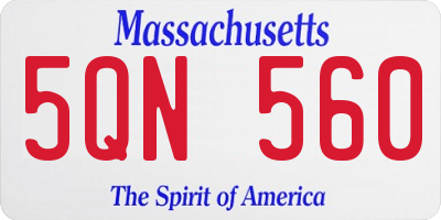 MA license plate 5QN560