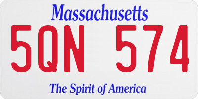 MA license plate 5QN574