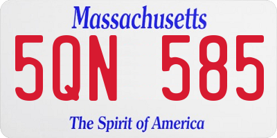MA license plate 5QN585