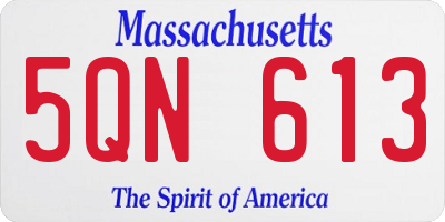 MA license plate 5QN613