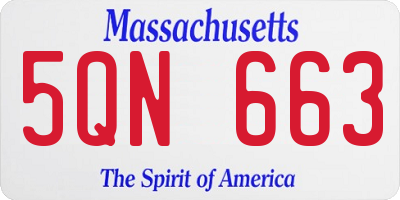 MA license plate 5QN663