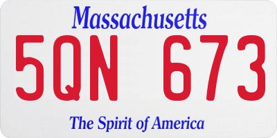 MA license plate 5QN673