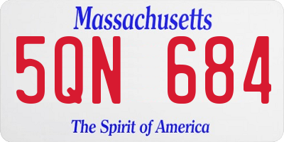 MA license plate 5QN684