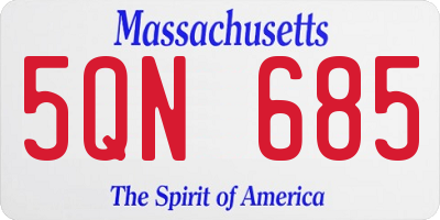 MA license plate 5QN685