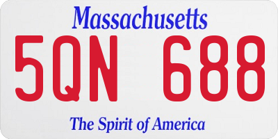 MA license plate 5QN688