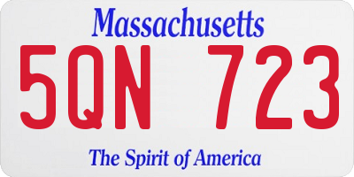 MA license plate 5QN723